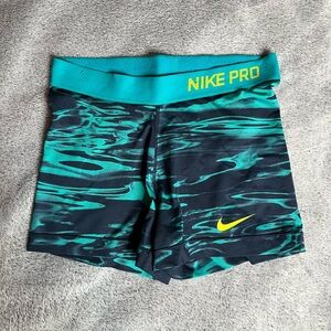 Nike Pro Turquoise Performance Shorts